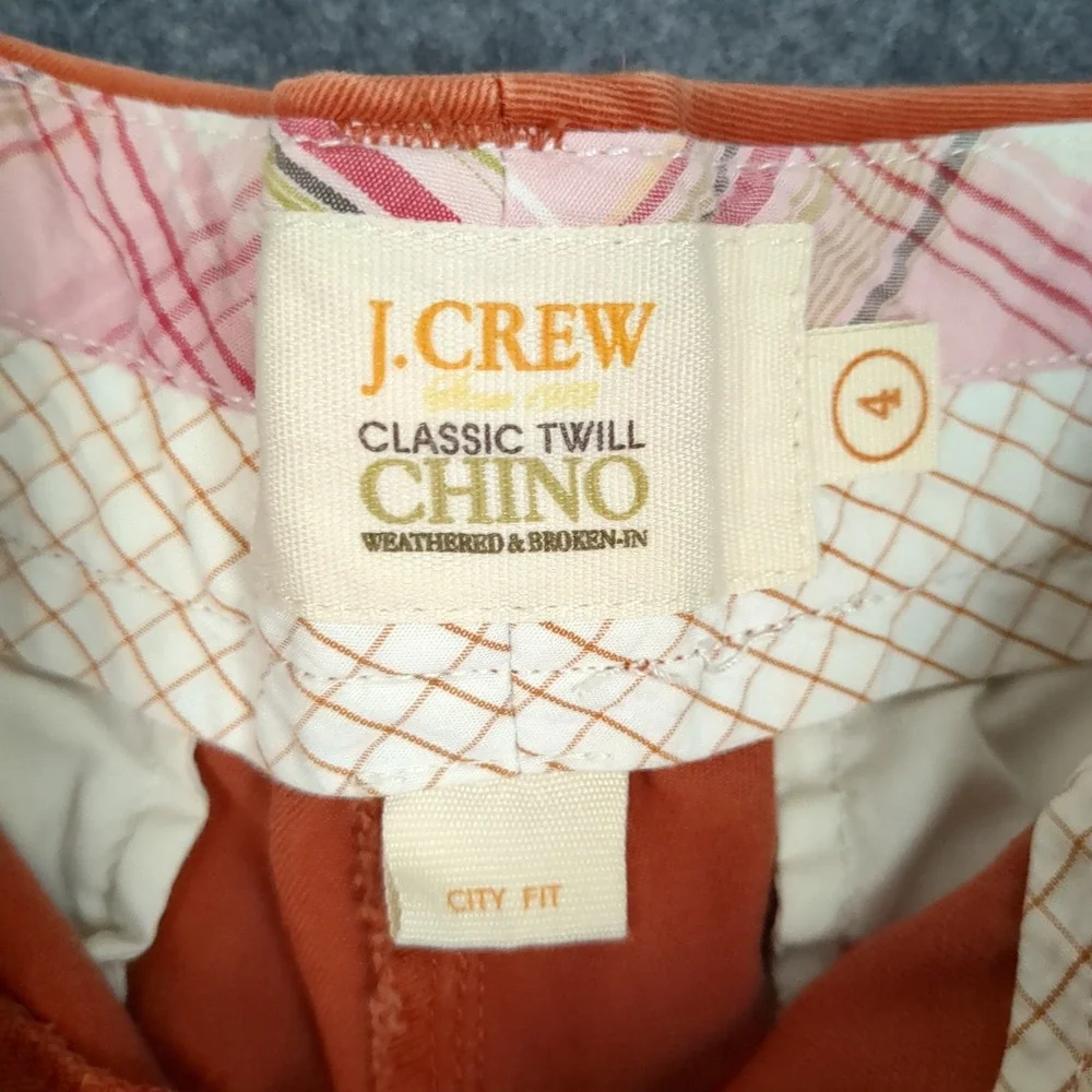 J.Crew Classic Twill Chino Shorts Womens‎ 4 City Fit Weathered Cotton